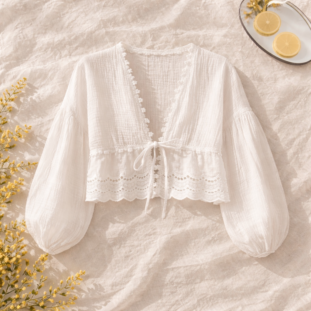 Top en gaze de coton