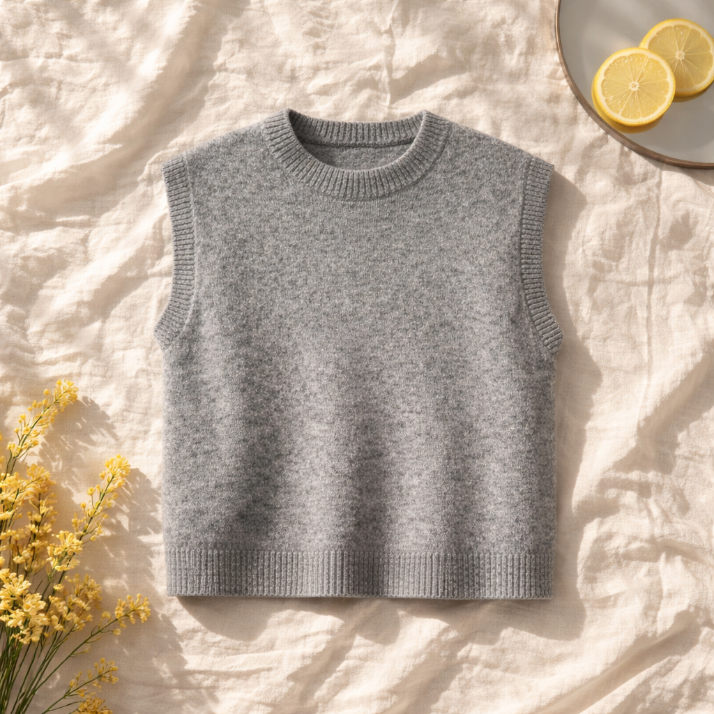 Pull sans manche en maille