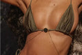 Haut de maillot de bain AMÉLIA minimaliste liens ajustables vue de face - MILESI
