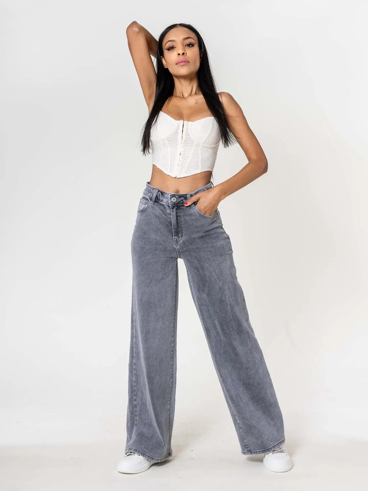 Jean LÉA wide leg taille haute coupe fluide et confortable - MILESI